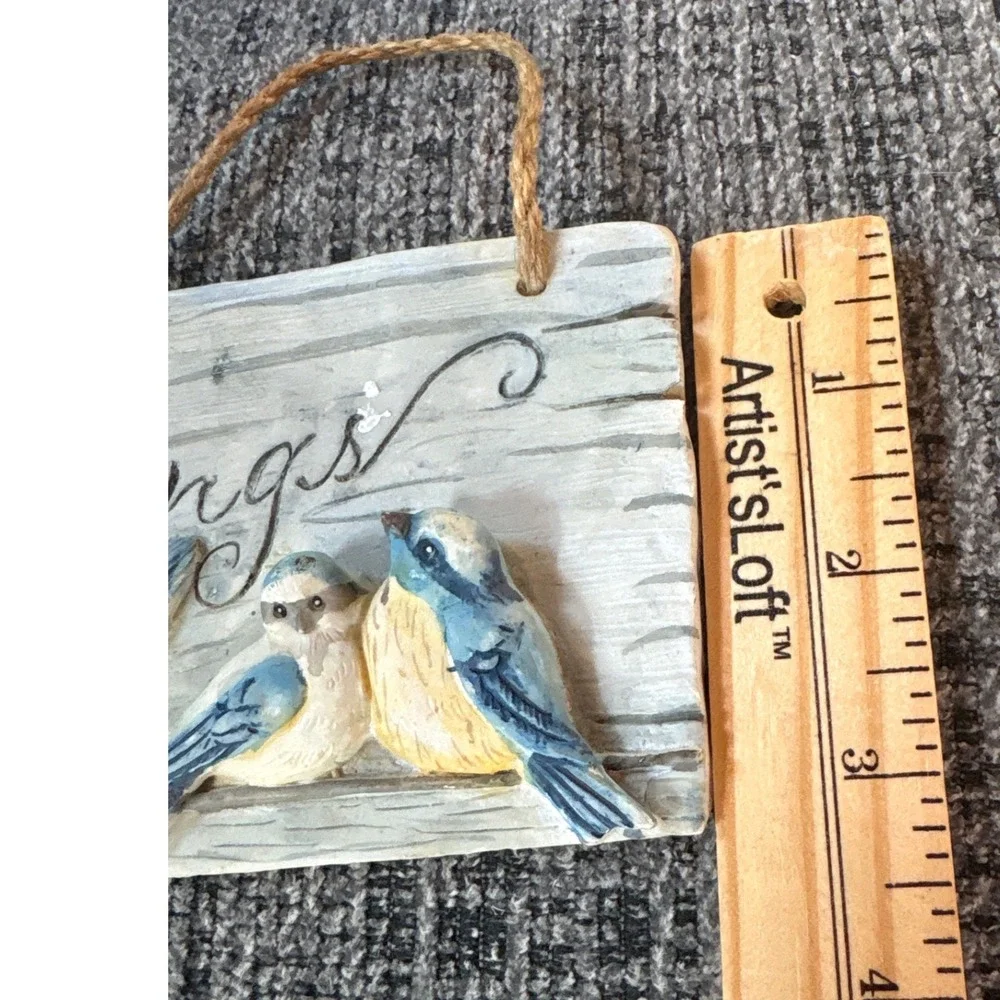 New Creative Enterprises Count Your Blessings Bird Wall Plaque Rustic Sign Decor